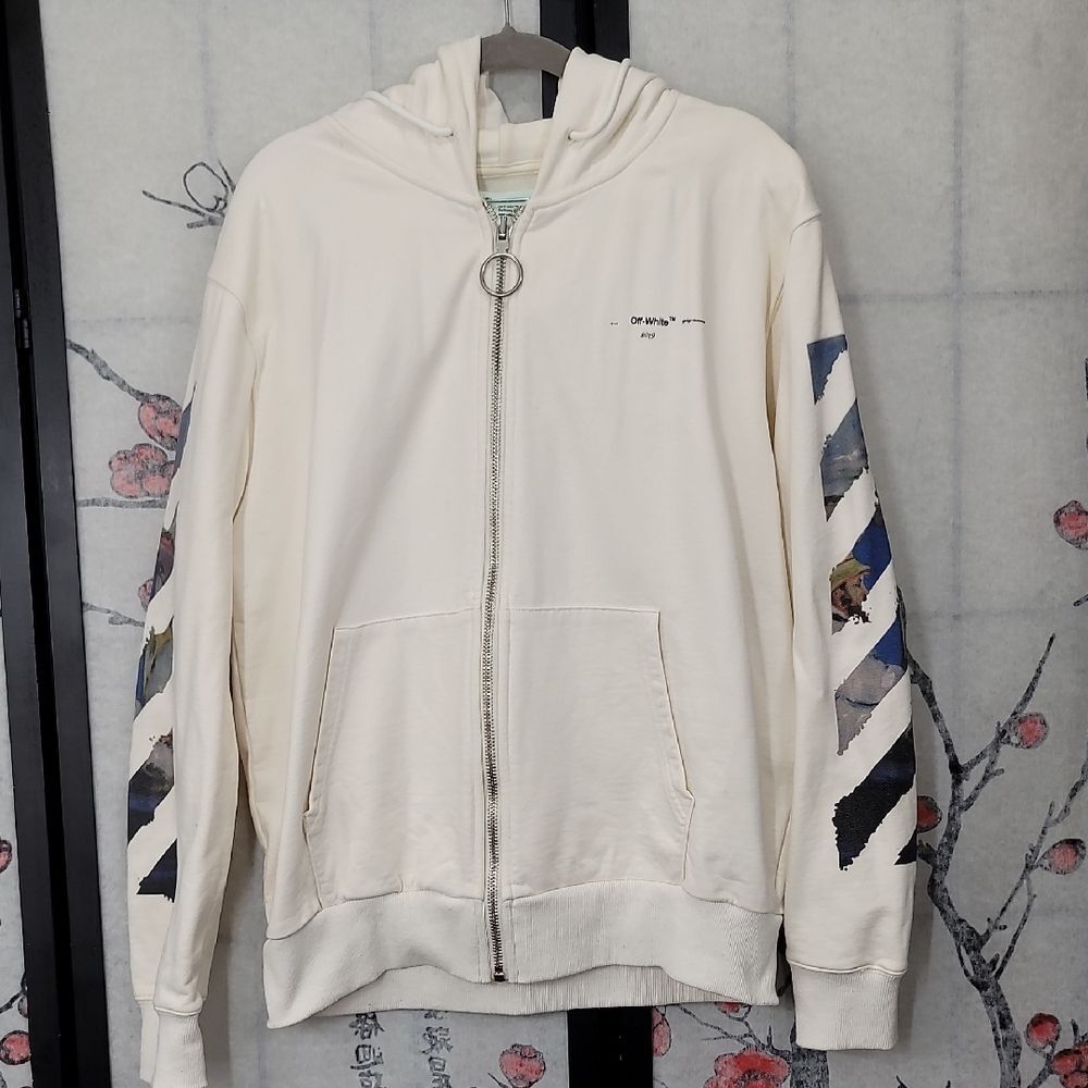 Off-White Diag Multicolor Zipped Hoodie Size Small